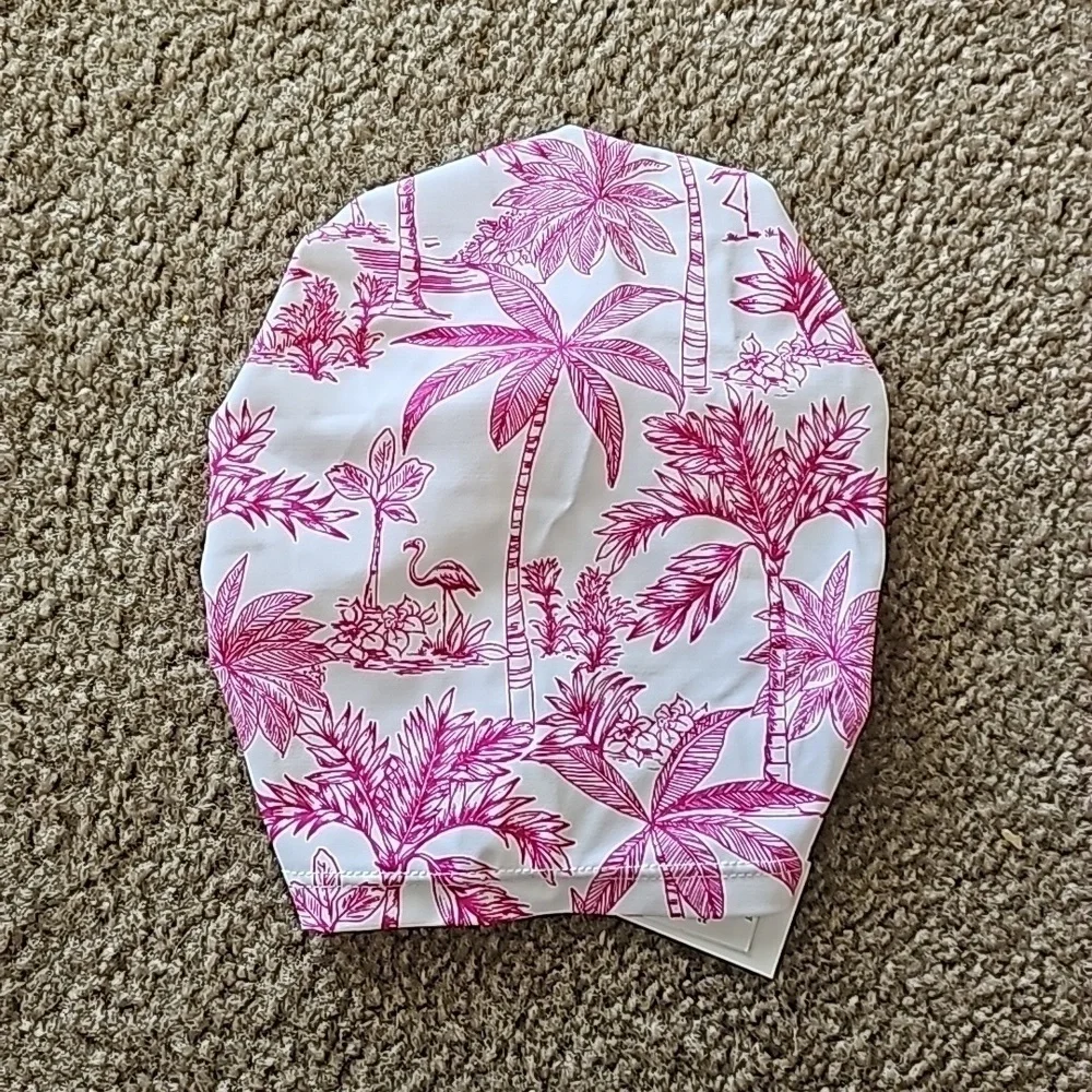 Janie and Jack girls UPF 50+ RECYCLED FLAMINGO TOILE SWIM HEADWRAP
